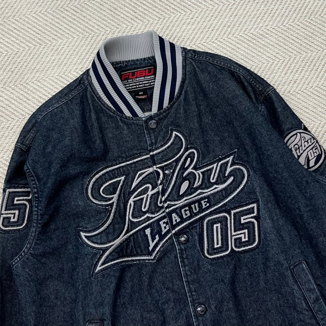 후부 데님 바시티자켓 r2226 상품이미지3