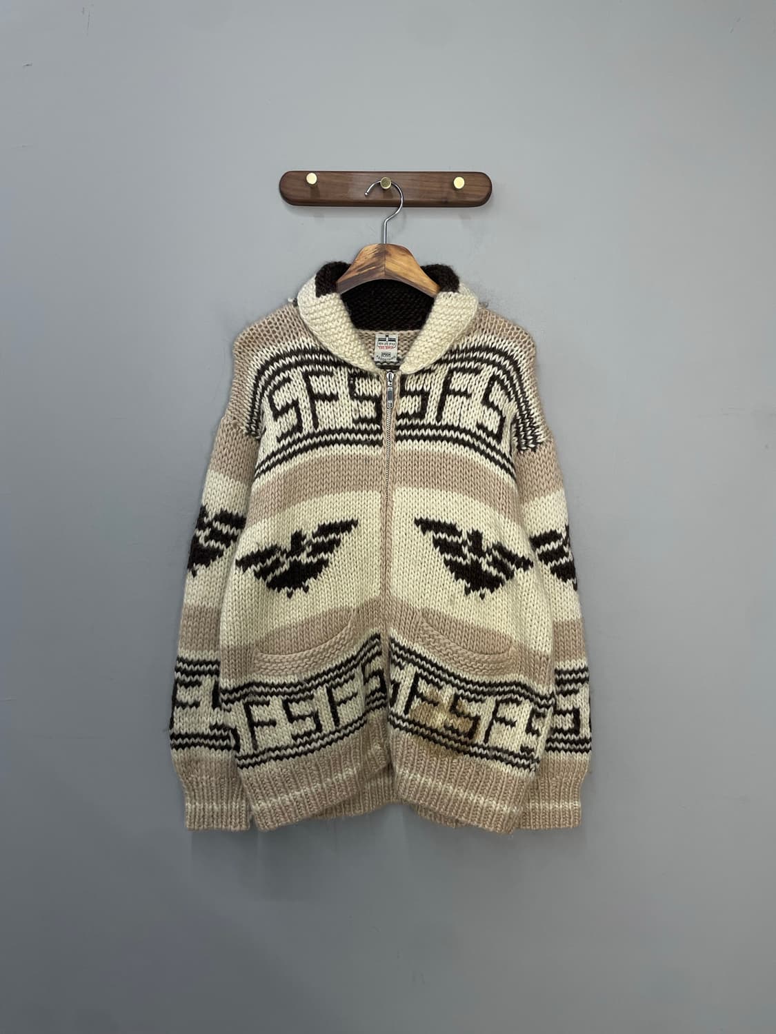 빈티지 울 코위찬 니트 집업 H2199 상품이미지2