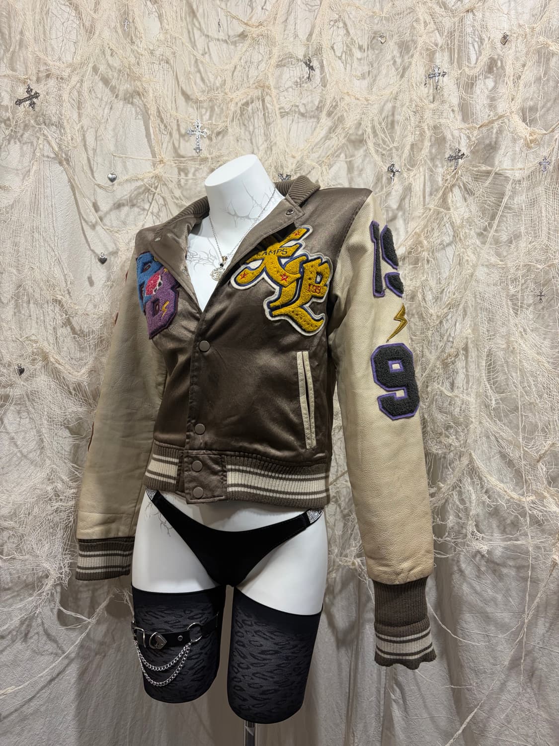 X-girl pacth varsity crop jacket 상품이미지5
