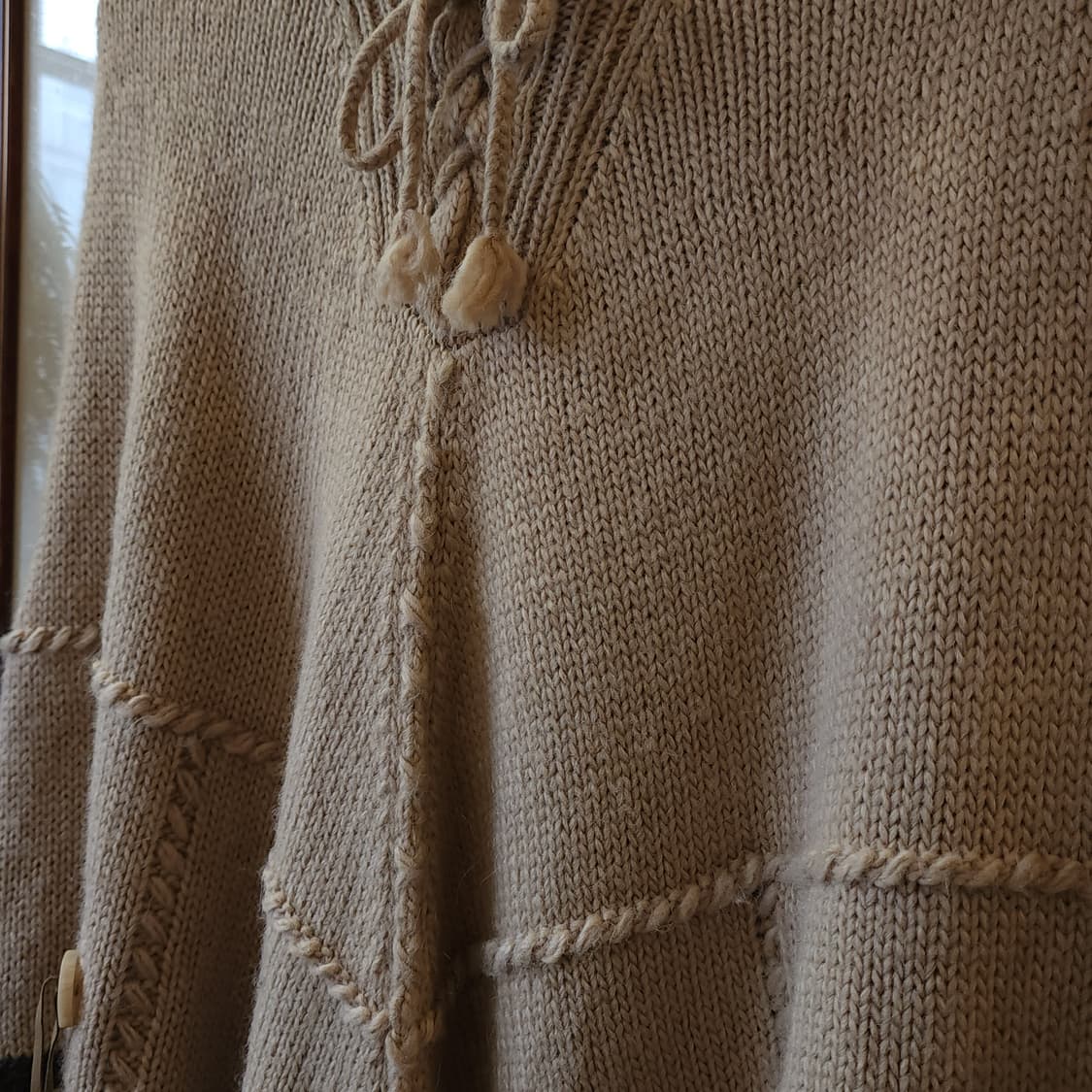 폴로 랄프로렌 인디언 울 후드 판쵸 케이프 코트 S 상품이미지8