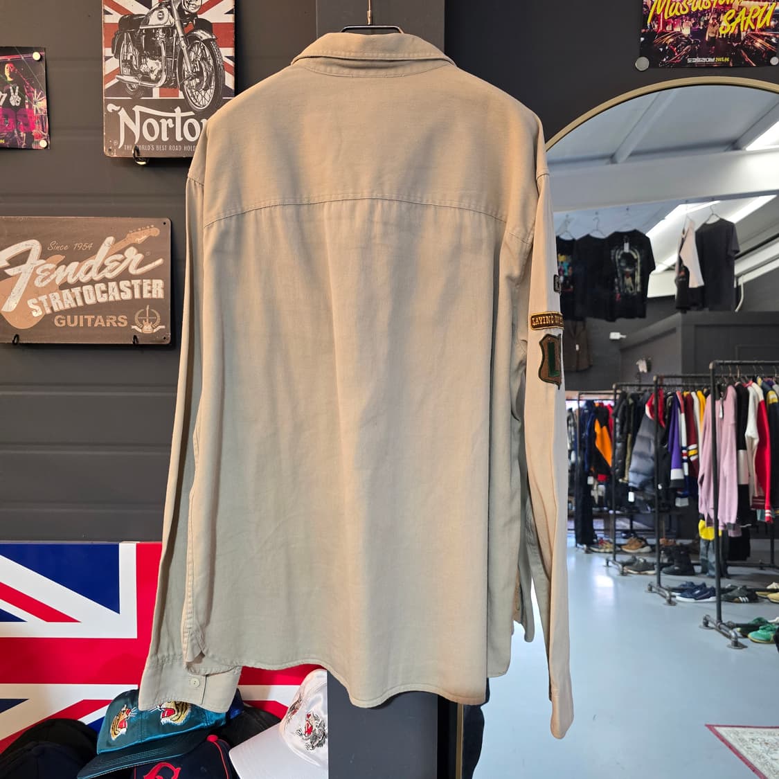 리바이스 레드탭 워크 셔츠 베이지 와펜 커스텀 셔츠 상품이미지2