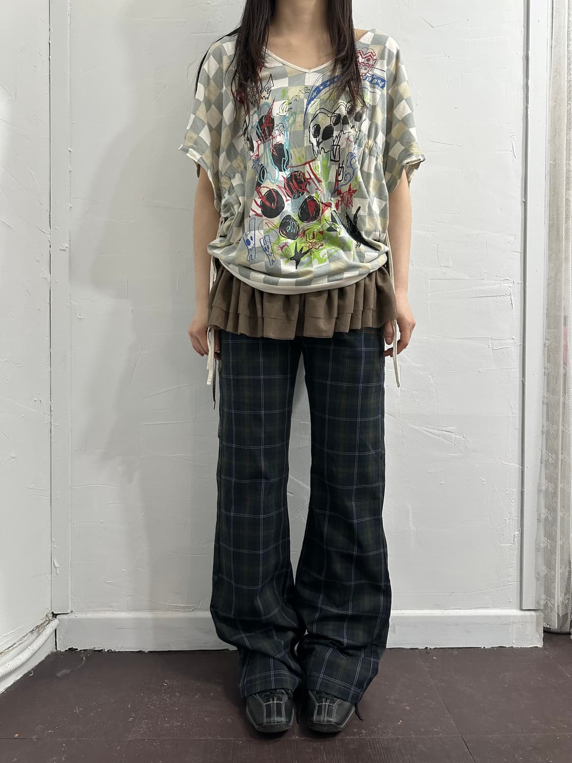 et y2k check pants 상품이미지4