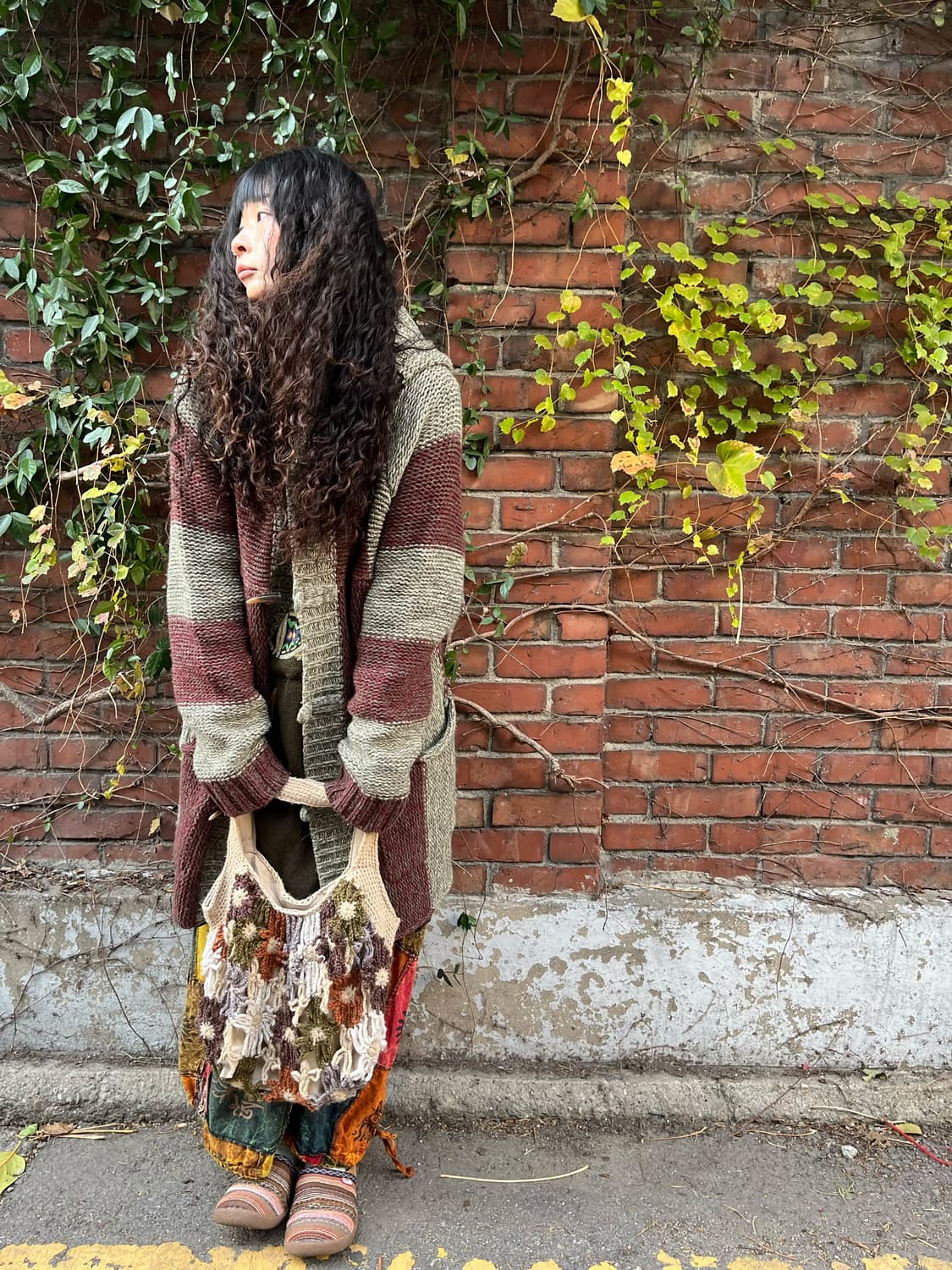 꽃 뜨개질 토드백 상품이미지3