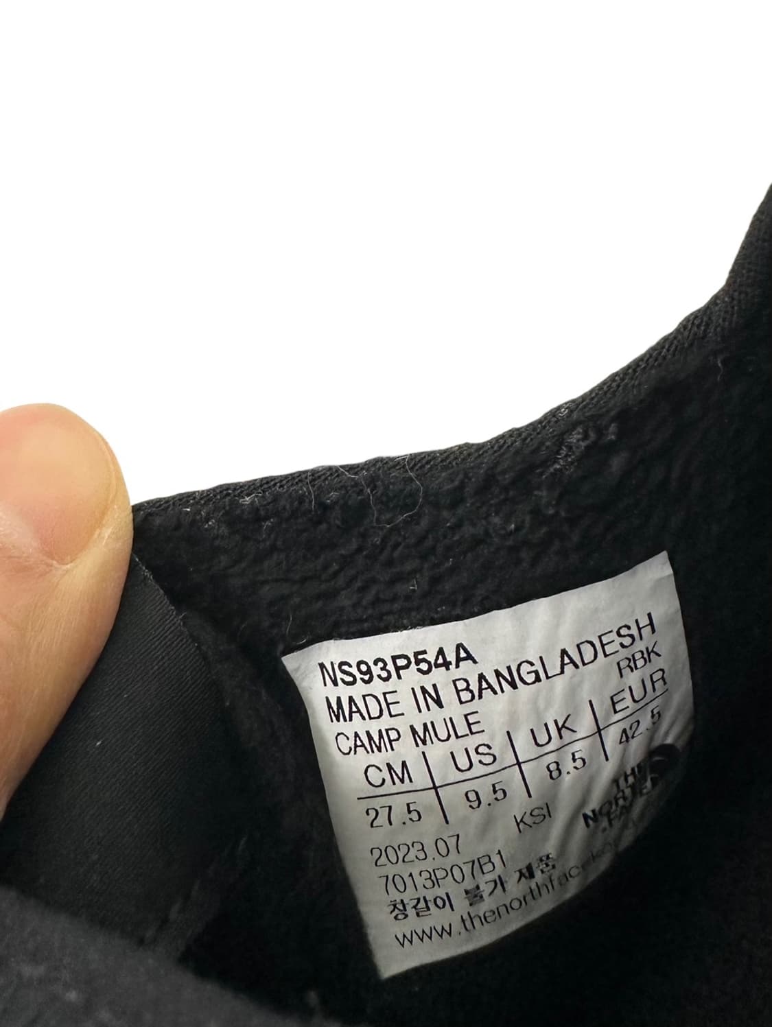 노스페이스 눕시 캠프 뮬 패딩슈즈 블랙 (275) 상품이미지7
