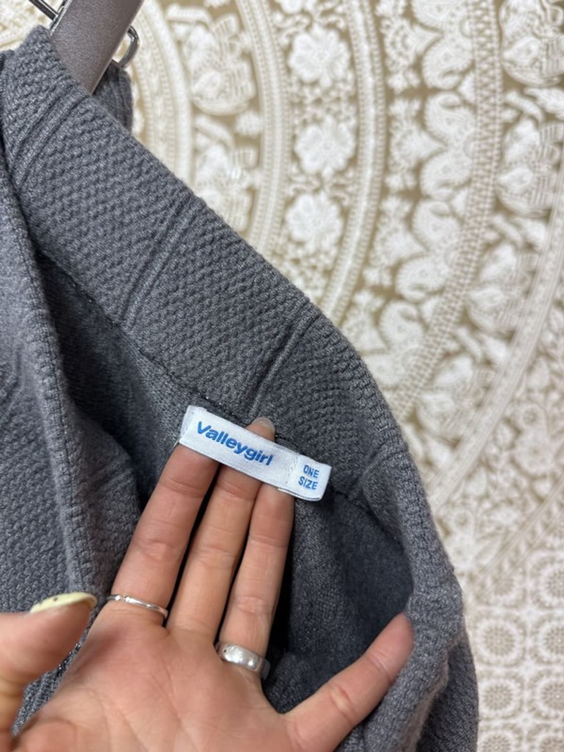 빈티지 여성 패턴 밴딩 니트 롱 스커트 상품이미지5