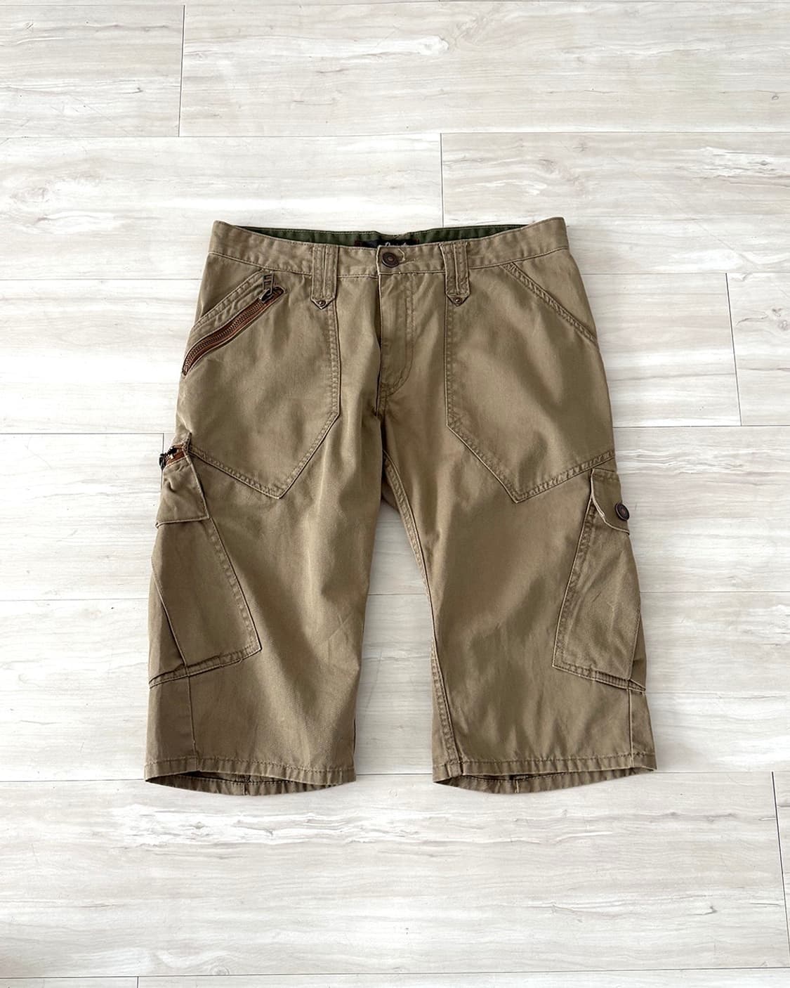 Y2k Beige Pocket Detail Capri Pants 상품이미지1