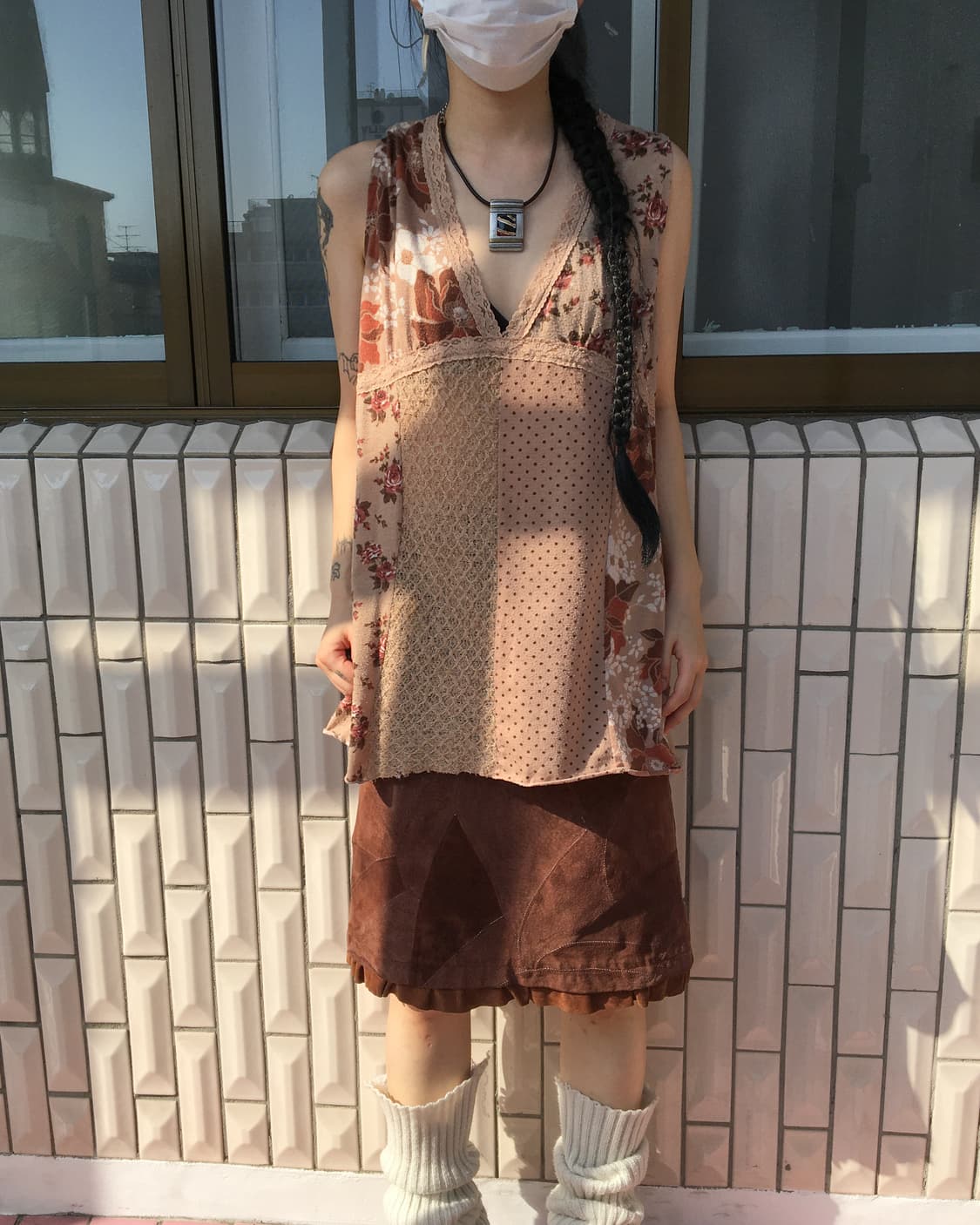 Patch point knitted  sleeveless 상품이미지1