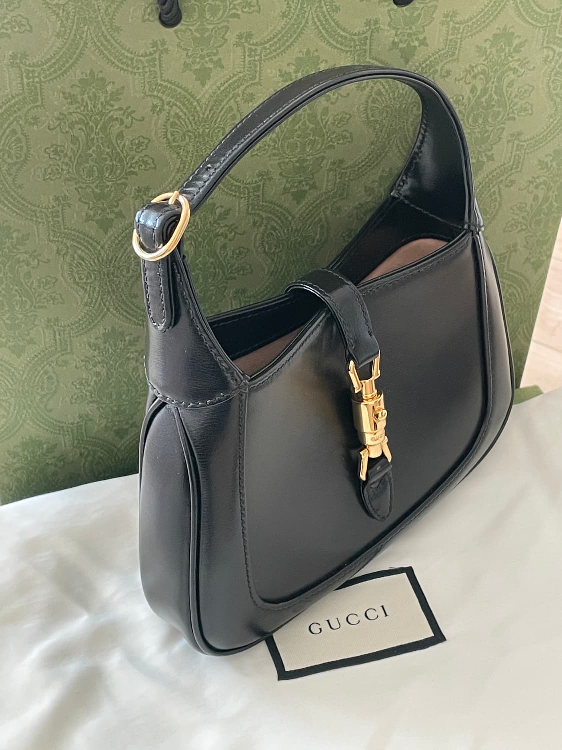 (백화점 구매 정품)구찌 재키 미니 블랙 상태최상 상품이미지5