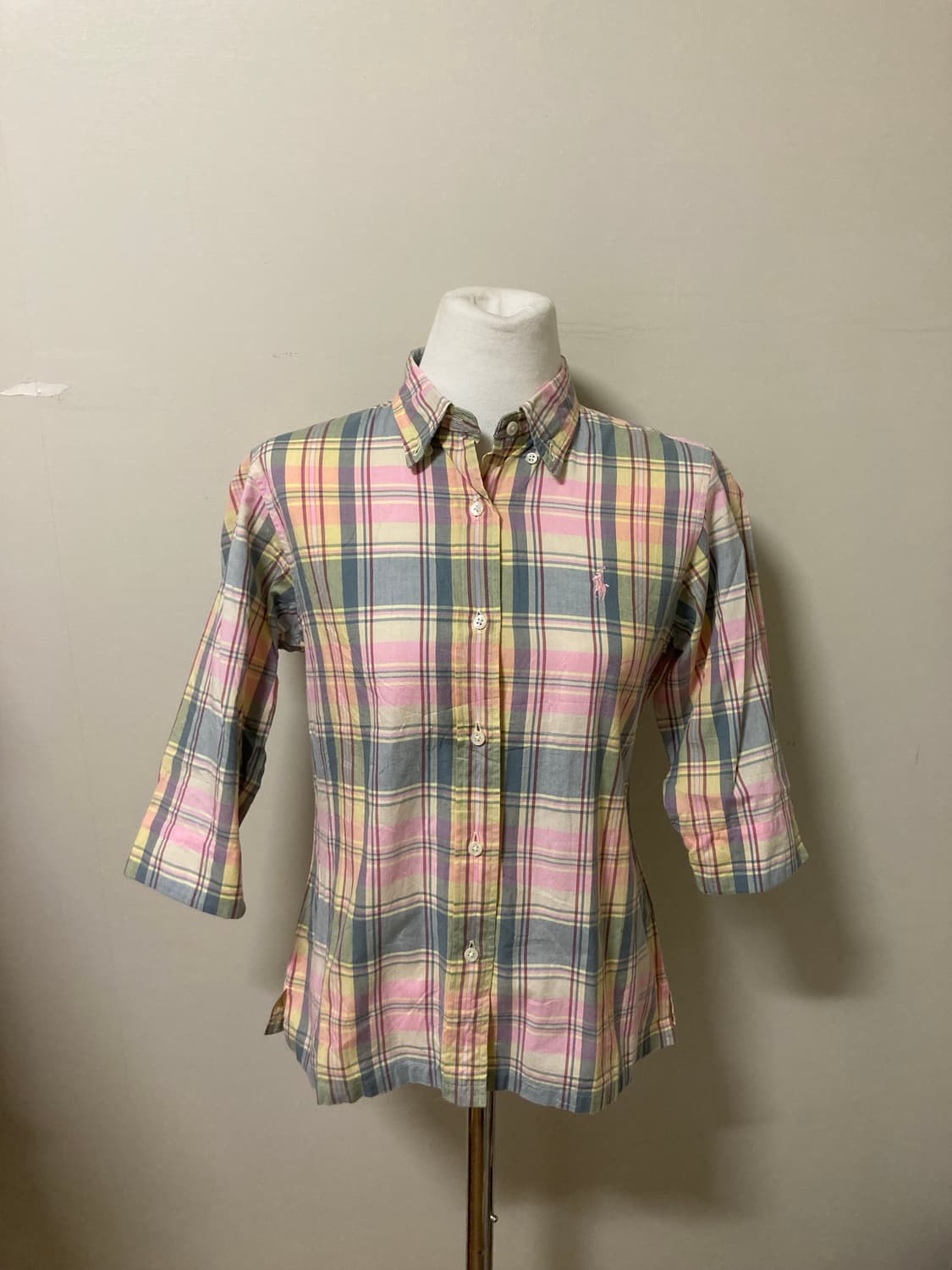 말차딸기우유체크 폴로반팔셔츠 상품이미지3