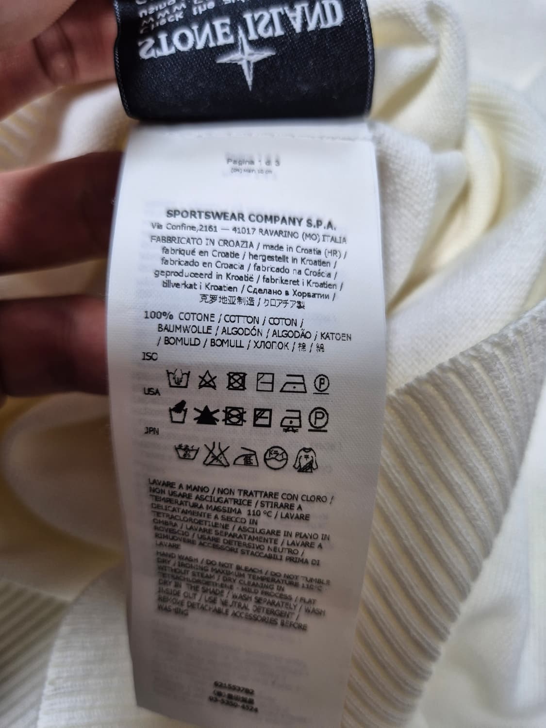 스톤아일랜드 아이보리니트티 L1 상품이미지8