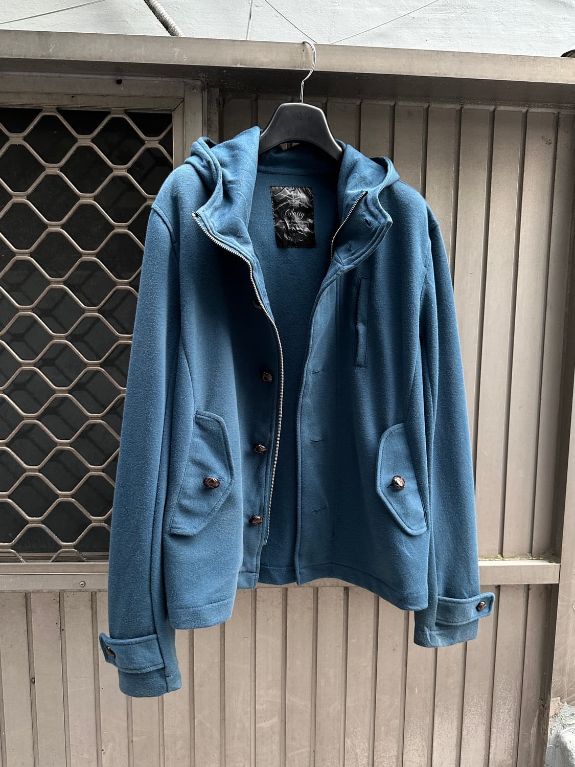 Chatty teal high neck horn button jacket 상품이미지1