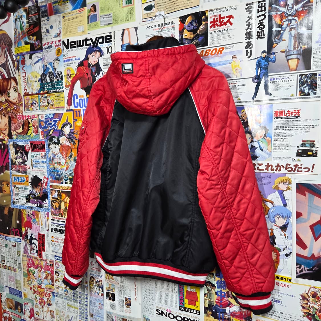 후부 올드스쿨 빅로고 누빔 후드 바시티 점퍼 상품이미지6