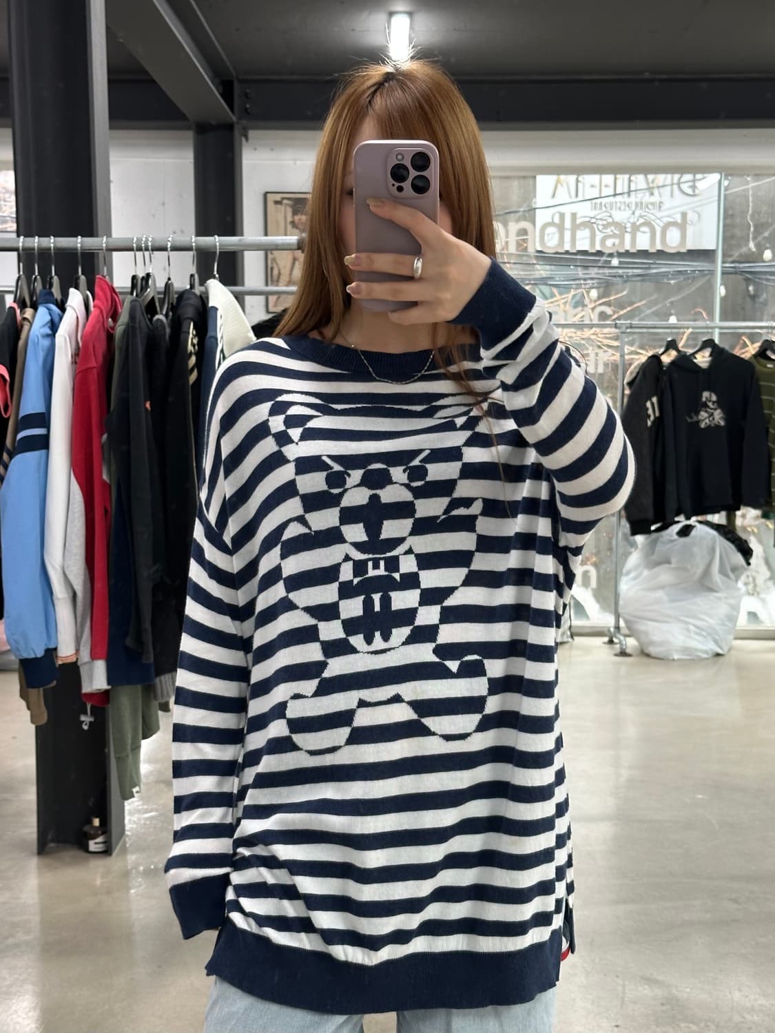 히스테릭글래머 퍽베어 스트라이프 니트원피스 상품이미지4