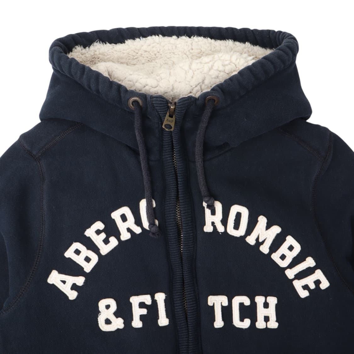 아베크롬비 네이비 아치로고 쉐르파 후드집업 상품이미지2