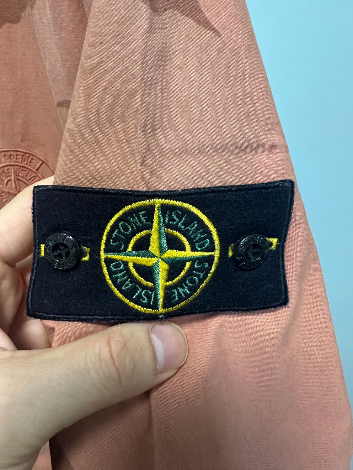 스톤아일랜드X슈프림 라이엇 마스크 카모자켓 코랄 19ss 상품이미지8