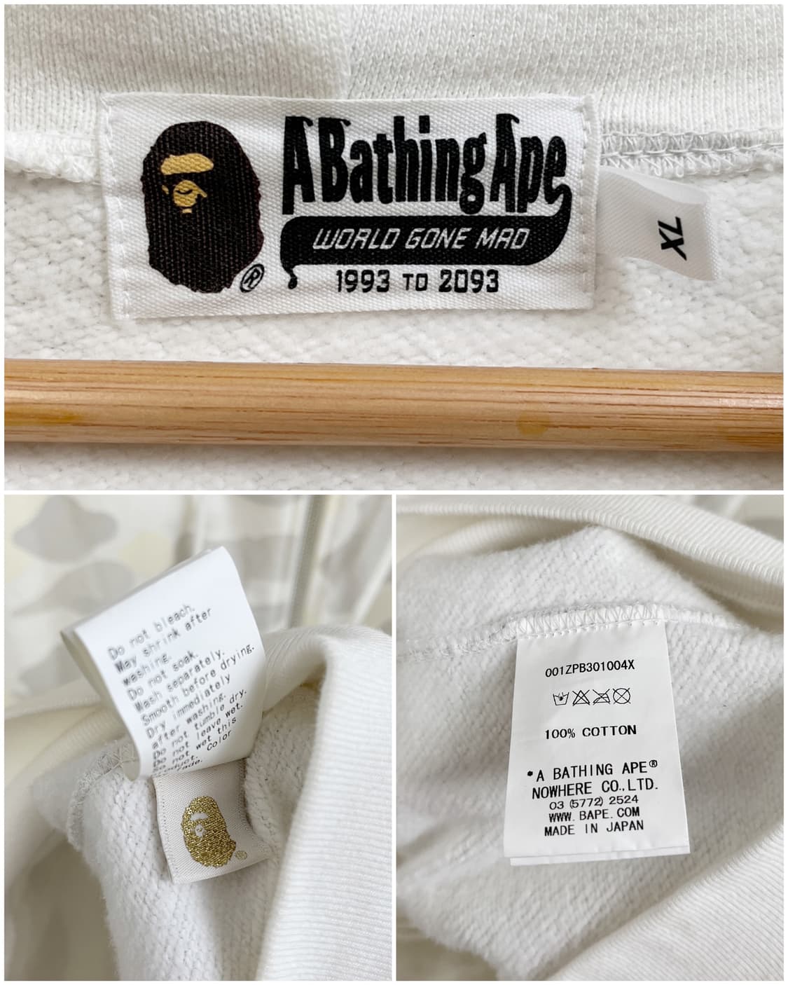 베이프 글로우 인 더 다크 화이트 카모 후드집업 상품이미지10