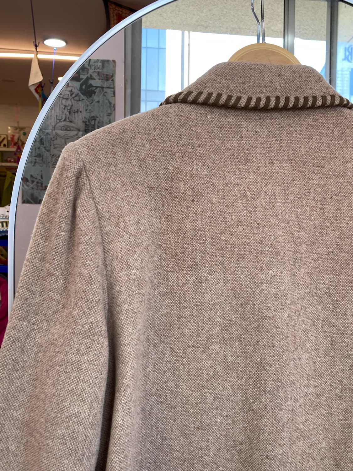 빈티지 브라운 버튼 미디 코트 상품이미지7