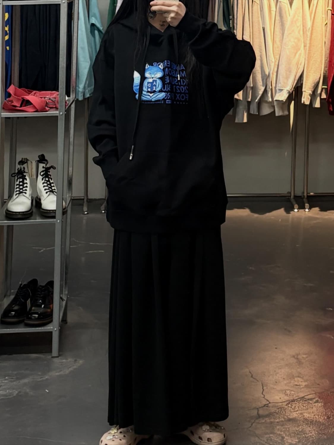 메종키츠네 X 아더에러 메디테이션 폭스 후드 블랙A3819 상품이미지1