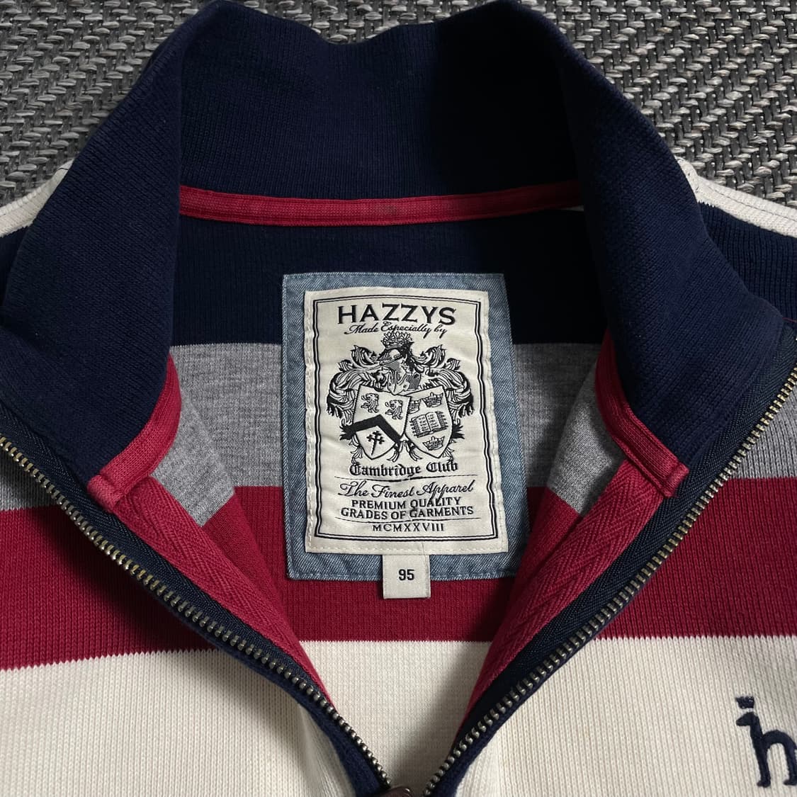 Hazzys 스트라이프 니트 카라 긴팔 반집업 티셔츠y 4730 상품이미지6