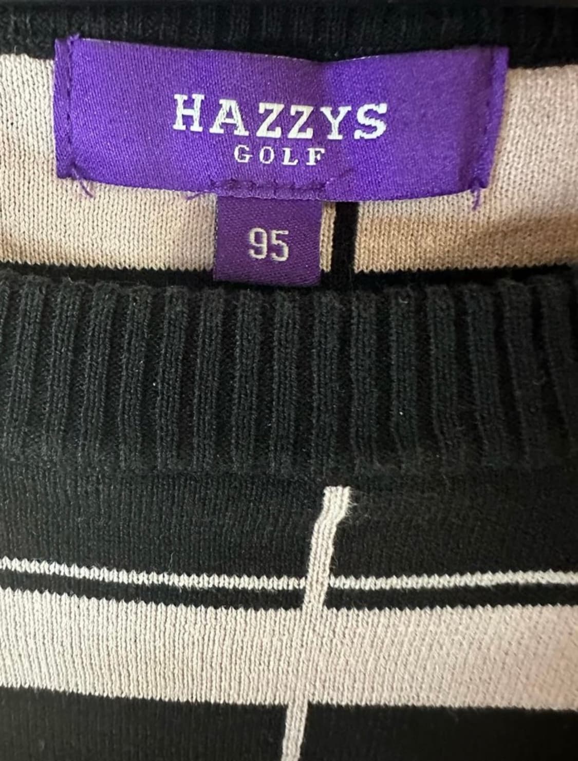 헤지스 블랙 핑크 체크 반팔 니트 상품이미지6