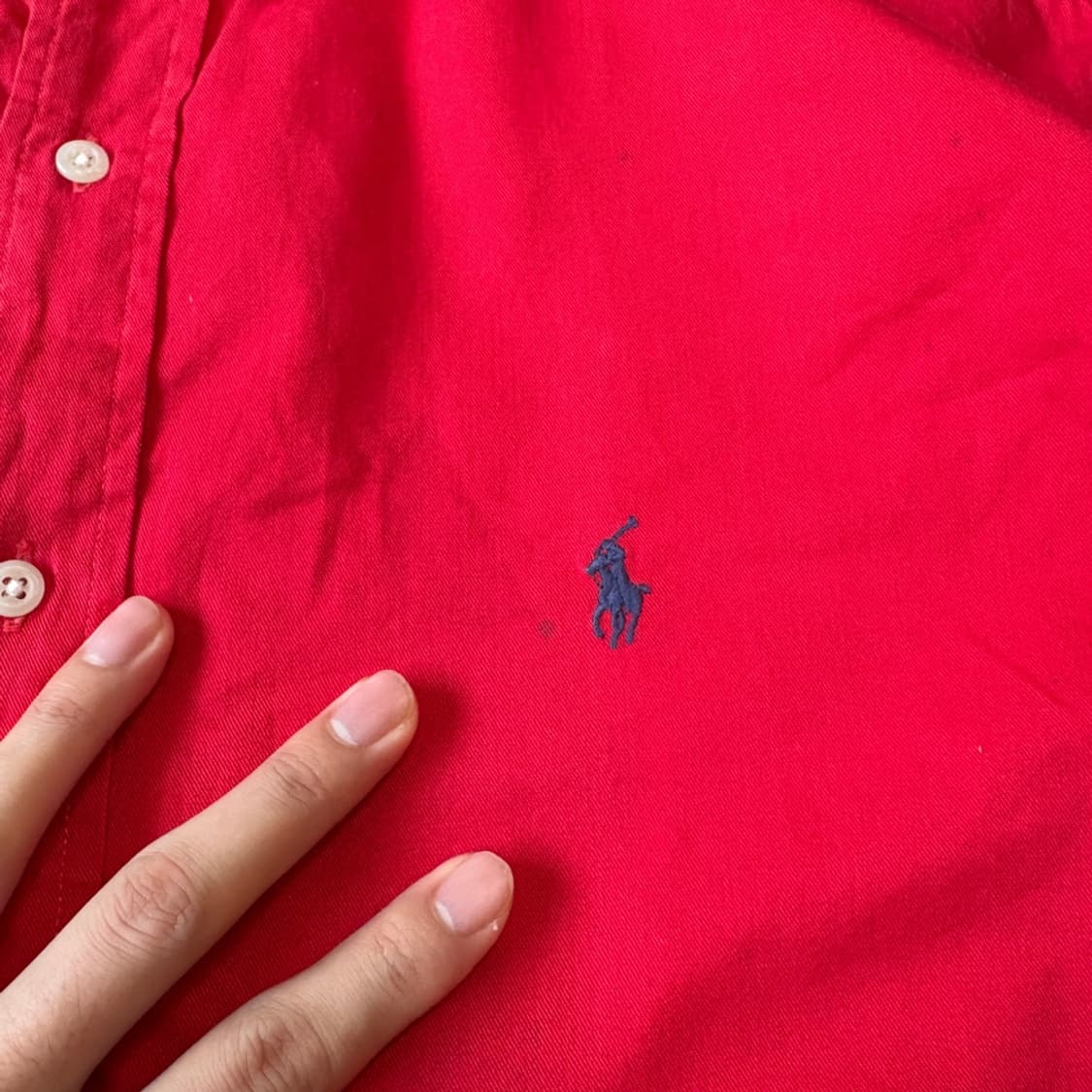 폴로 정품 레드 옥스포드 클래식 로고 긴팔 셔츠 상품이미지6