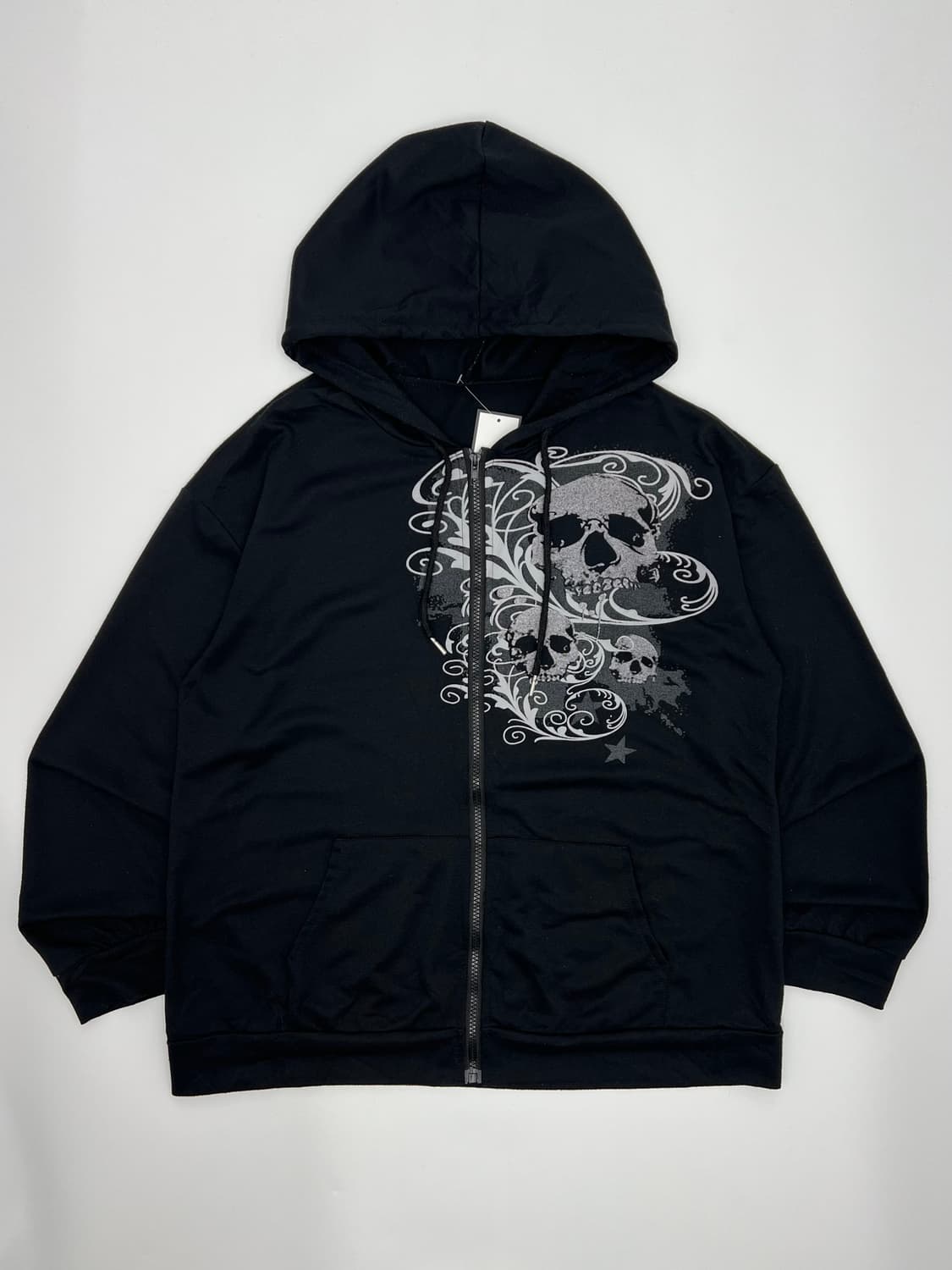 빈티지 스컬 프린팅 후드집업 상품이미지1