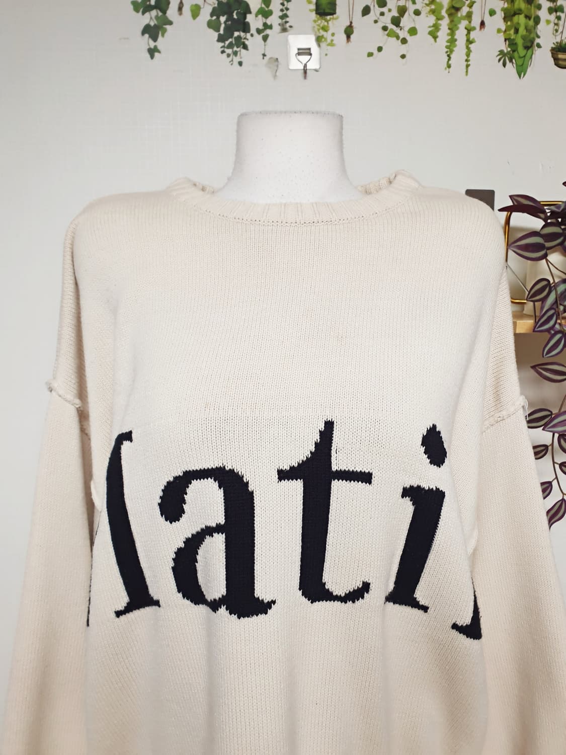 마뗑킴 22SS 빅로고니트 55~88 아이보리 F 상품이미지7