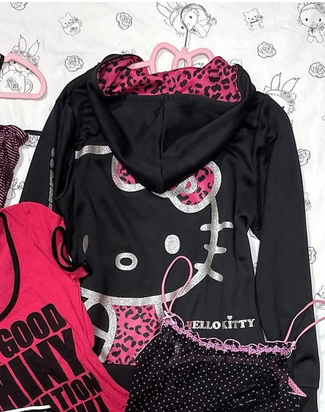 헬로키티 레오파드 호피 후드집업 상품이미지1