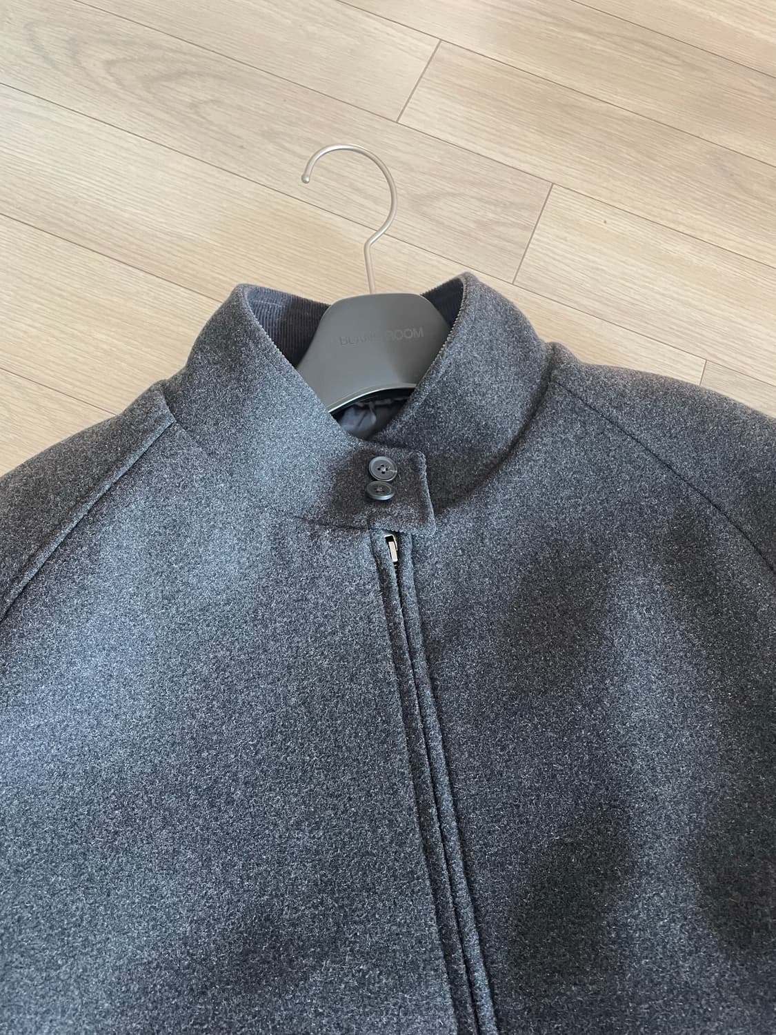 무탠다드 울 블렌드 해링턴 자켓(차콜, XXL) 상품이미지3