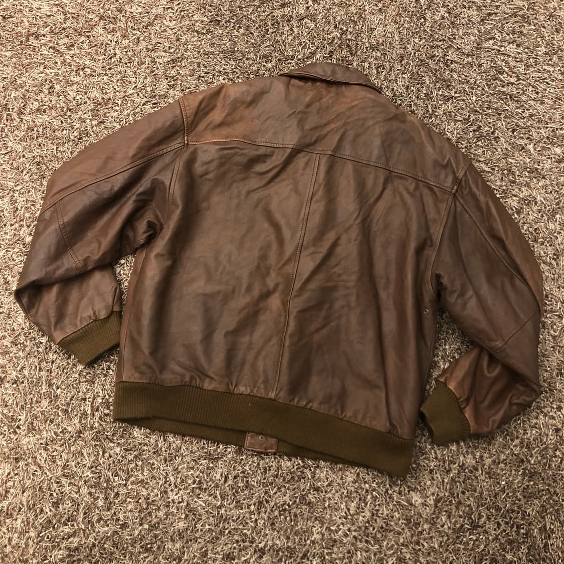 빈티지 리얼레더 브라운 봄버 레더 가죽 자켓 상품이미지6