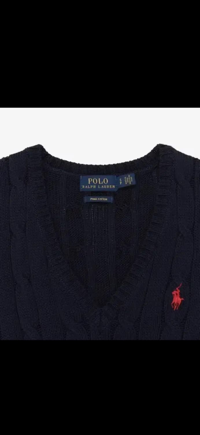 [정품]고윤정 폴로 케이블니트 V넥 스웨터-네이비 S 상품이미지3