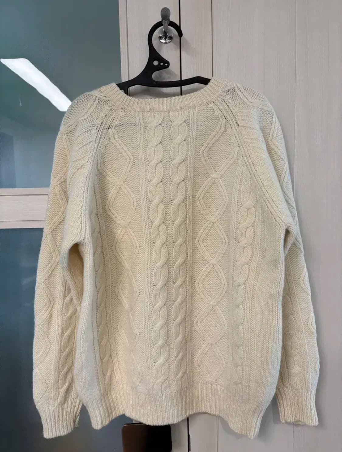 빈티지니트 아란니트  피셔맨니트 흰순이 아이보리 케이블 상품이미지2