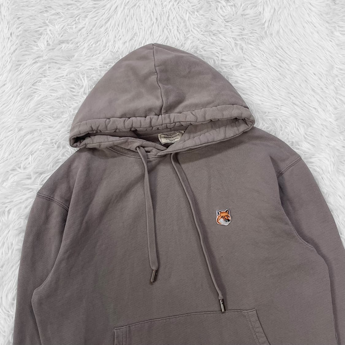 메종키츠네 폭스 헤드 패치 후드티 베이지 상품이미지3