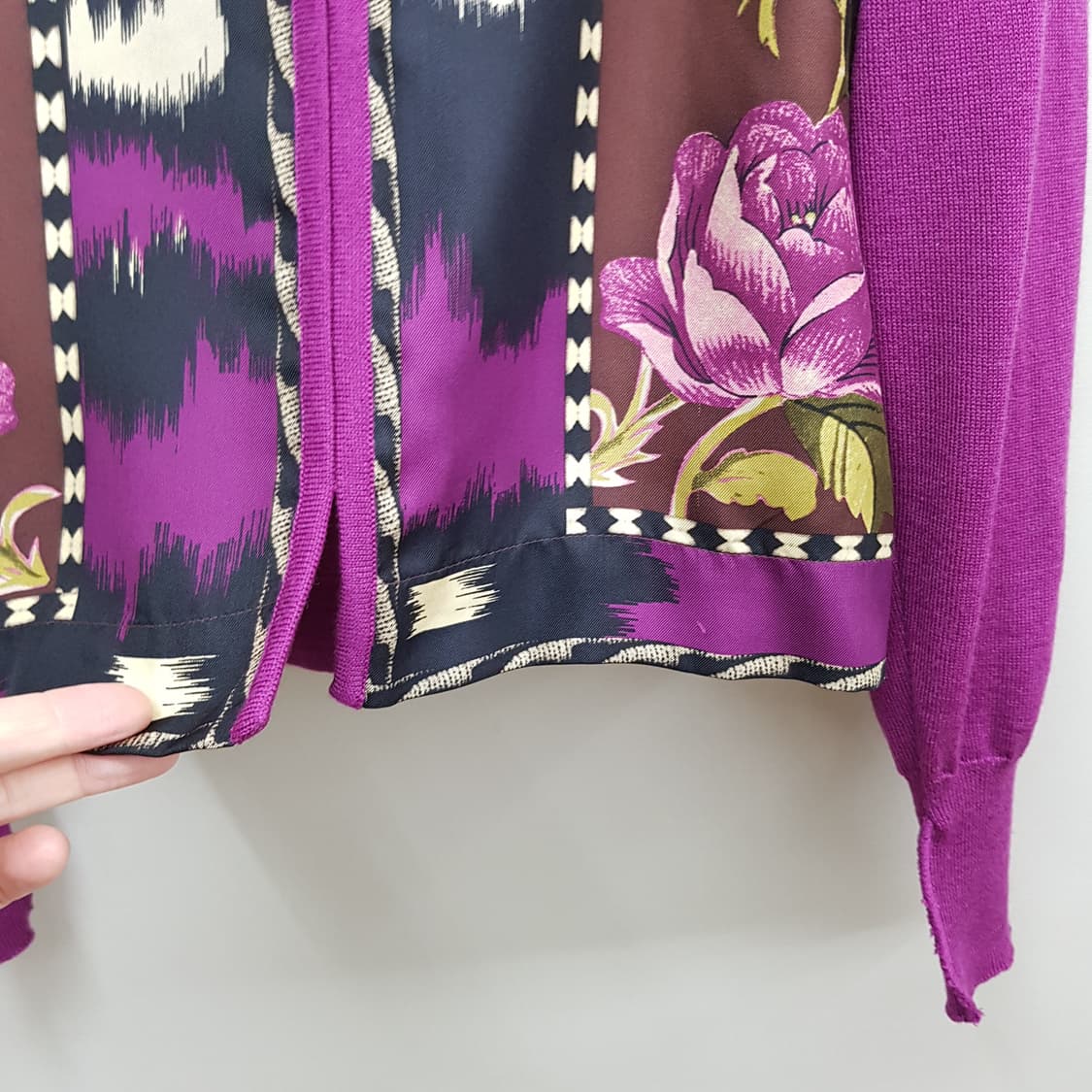 에뜨로 ETRO  플로럴 실크 패널 울 니트 40사이즈 상품이미지4