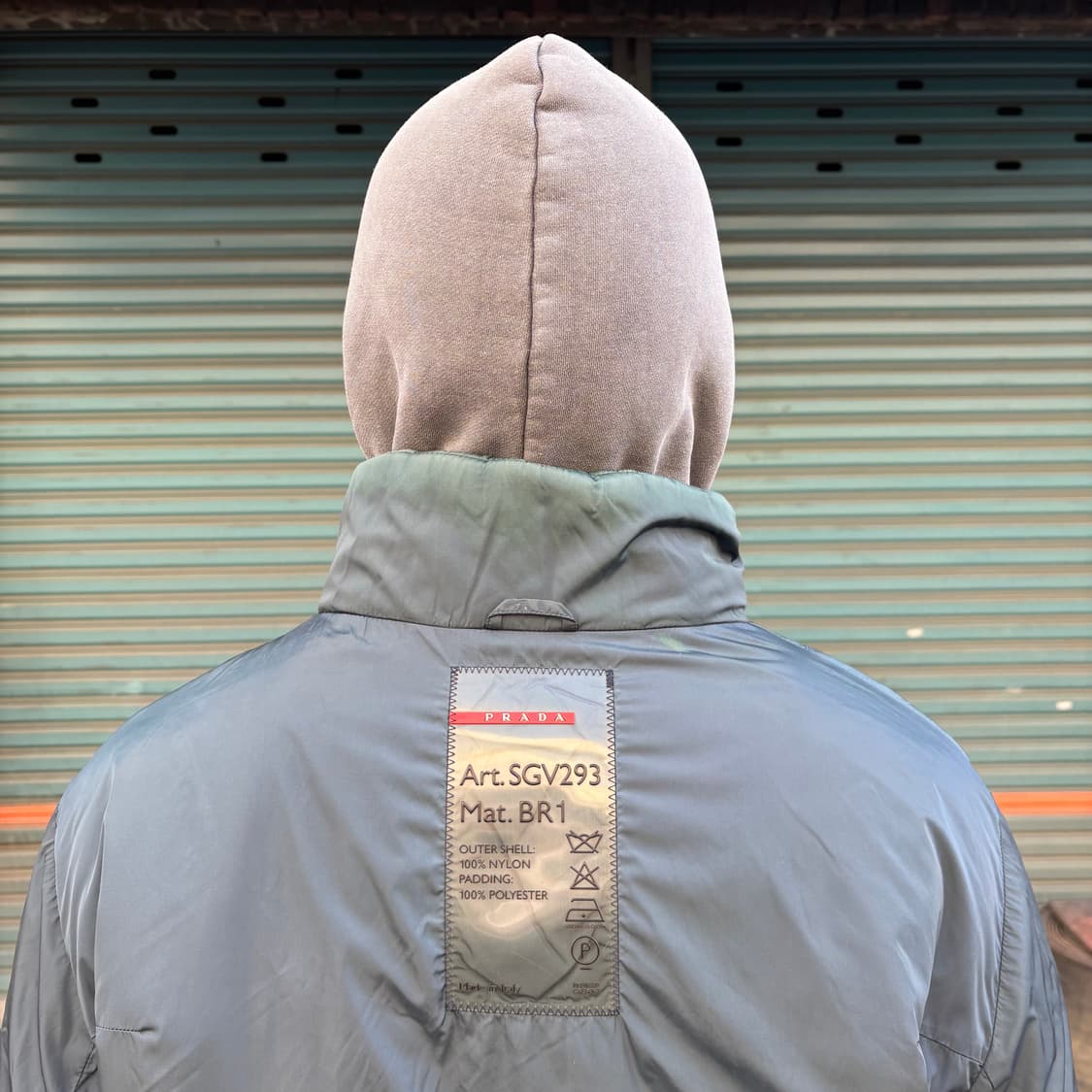 프라다 스포츠 청록색 나일론 패디드 자켓 상품이미지3