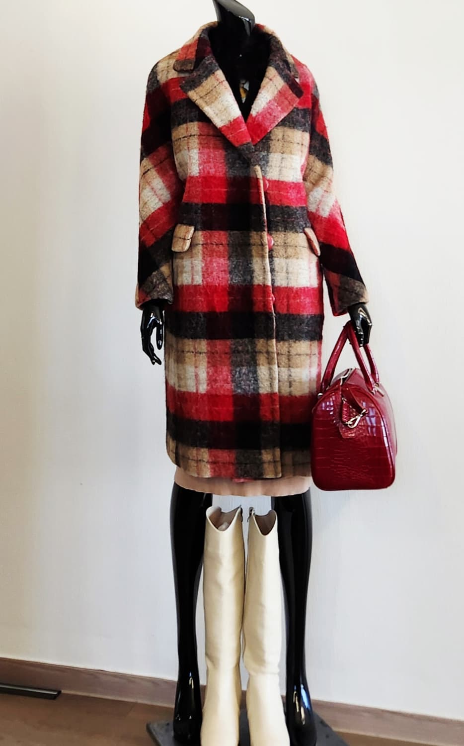 샤틴 레드 체크코트  상품이미지5