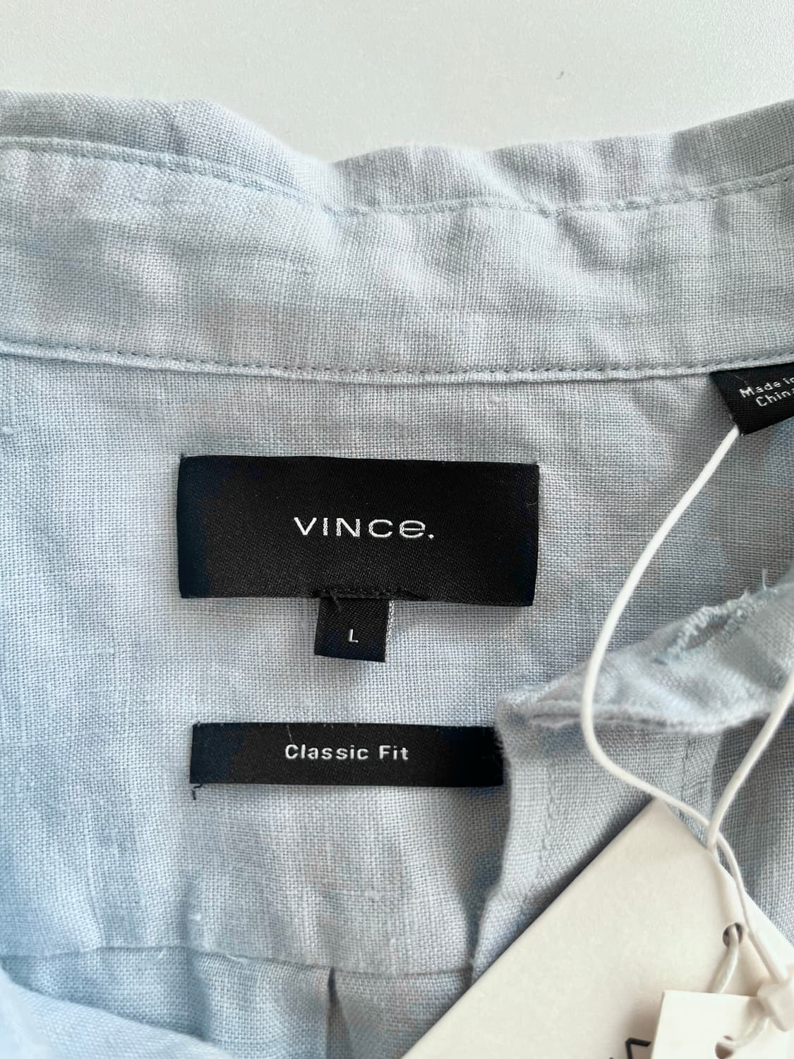 L) 새상품 빈스 VINCE 클래식핏 린넨 100 반팔 셔츠 상품이미지4