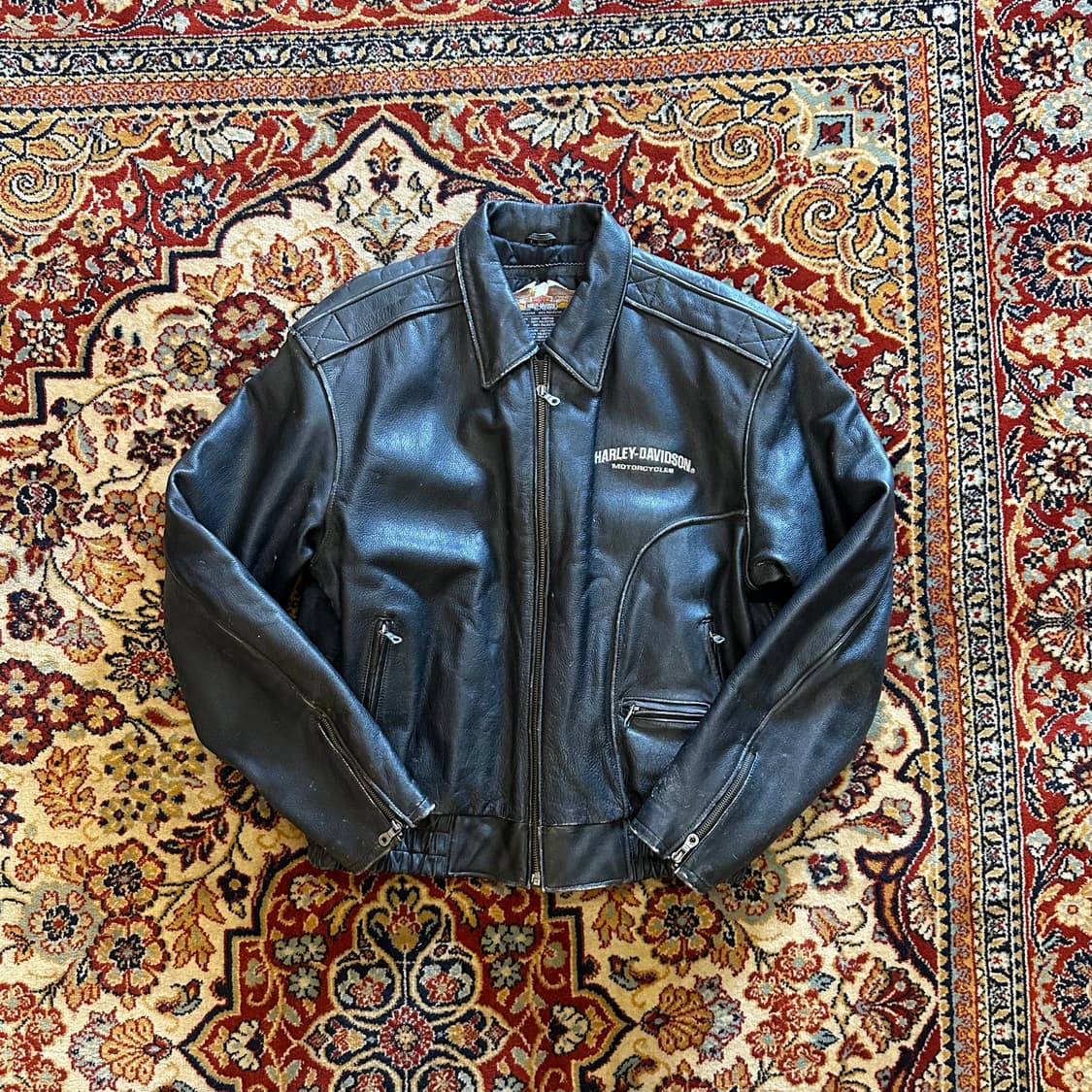 00s 할리데이비슨 헤비웨이트 통가죽 자켓 - XL 상품이미지2