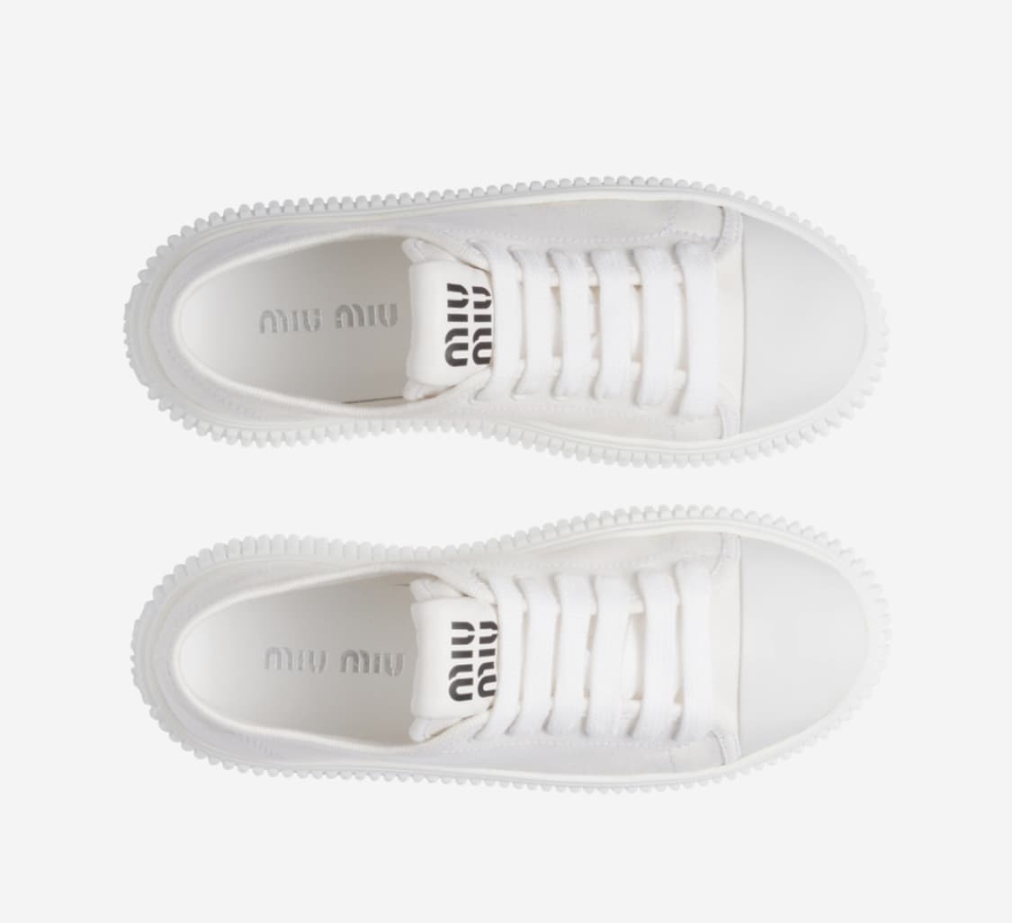 Miu Miu 미우미우 데님 스니커즈 화이트 240 상품이미지1