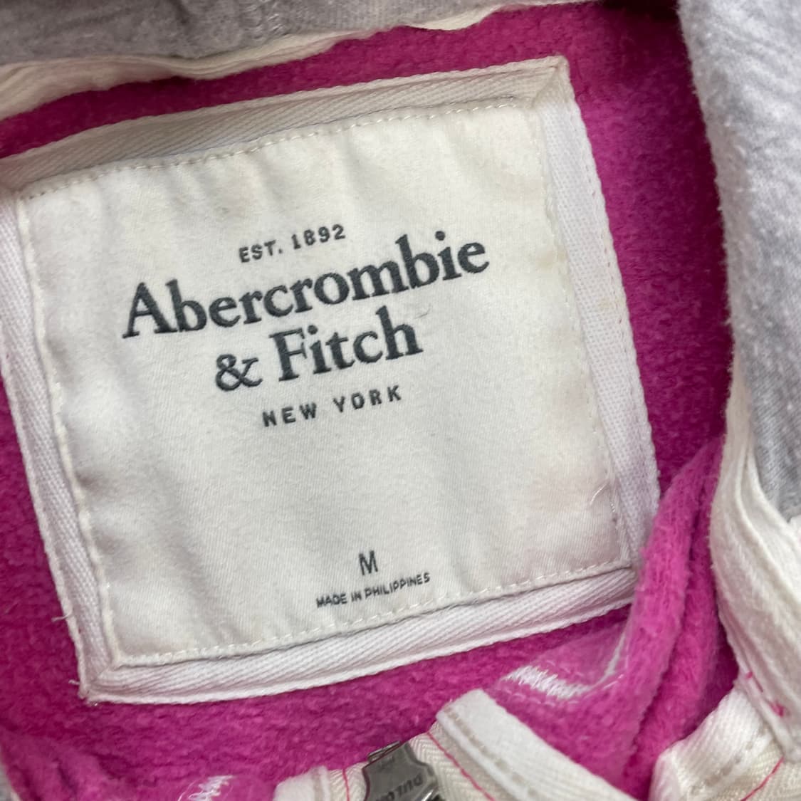 아베크롬비 피치 로고 후드집업 핑크 상품이미지4