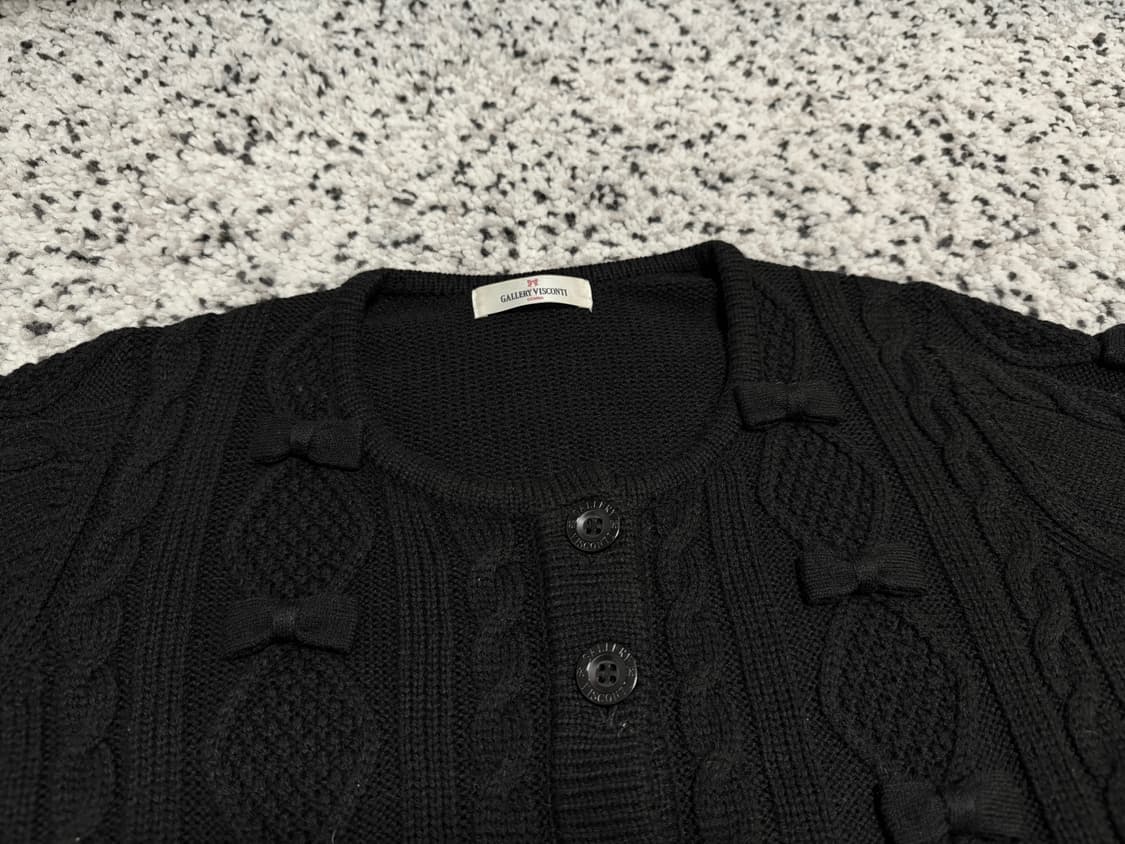 빈티지 리본 니트 블랙 상품이미지3