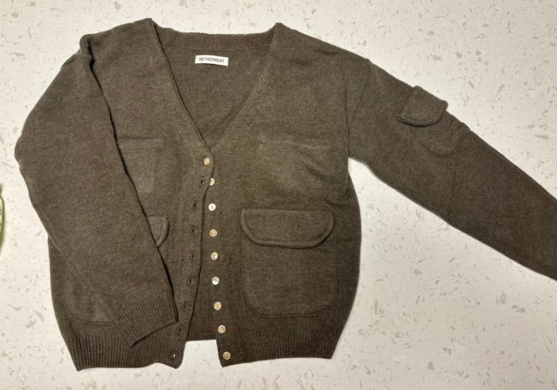 [새상품] 헤더먼트 grandpa lambs wool cardigan 상품이미지4