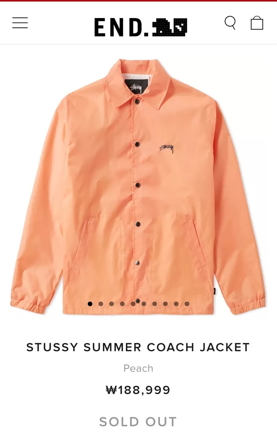 스투시 섬머 코치 자켓 피치 m 정품 상품이미지6