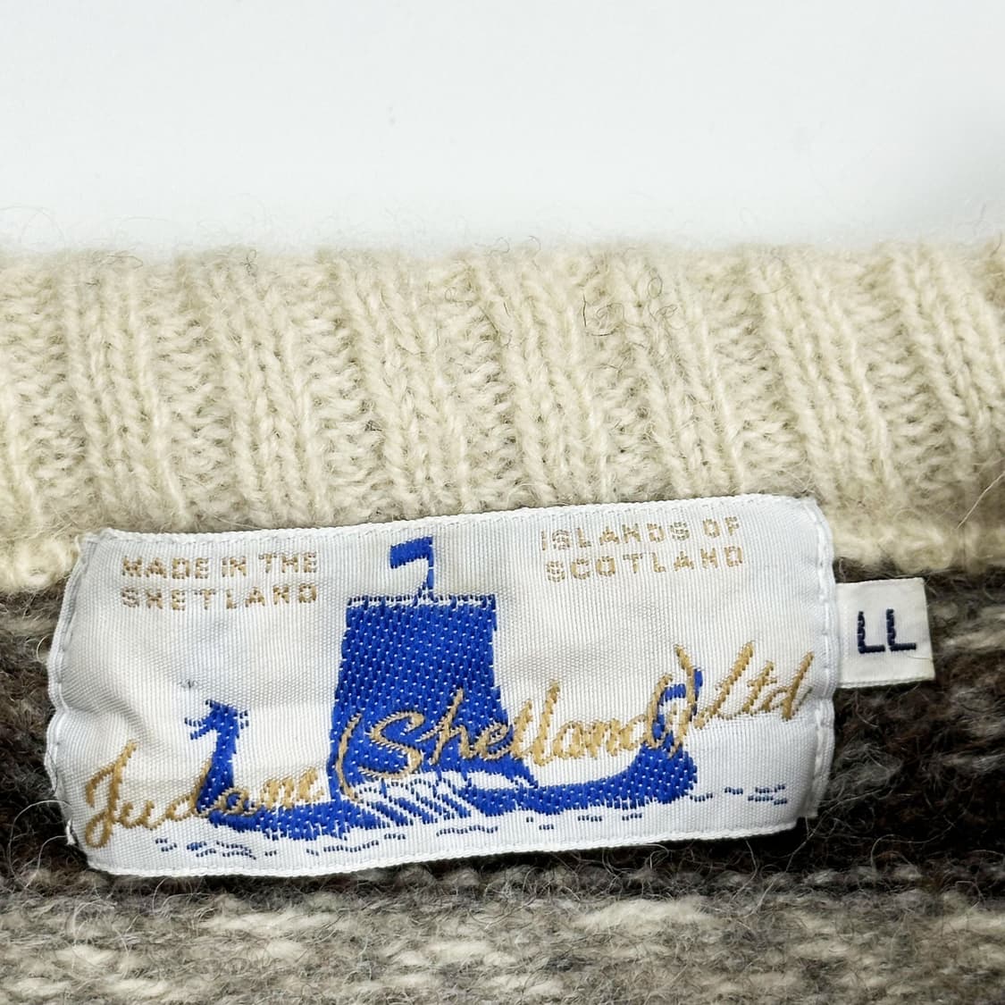 VTG 빈티지 재팬 노르딕 아이보리 울니트 (XXL) 상품이미지4