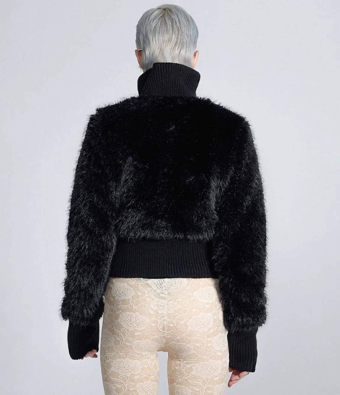 Sculptor Faux Fur Zip-Up Jacket Black 상품이미지3