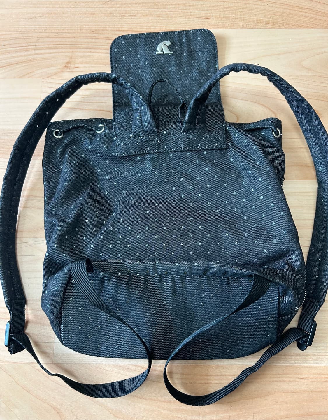 여밈 미니 데이 백팩 스타 블랙 상품이미지3