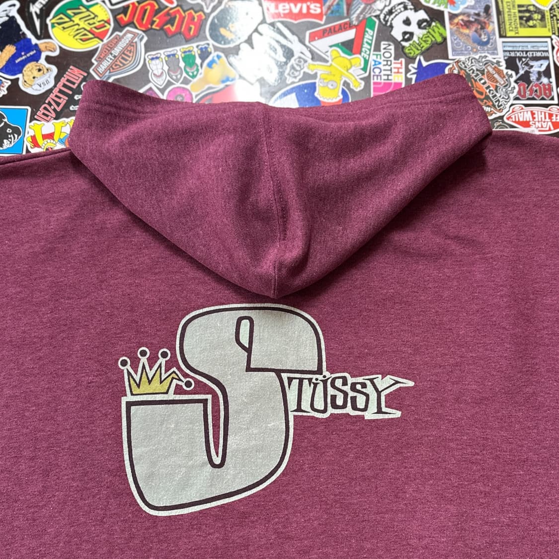 80s USA 올드 스투시 크라운 팻 S 후디 후드티 L 상품이미지4
