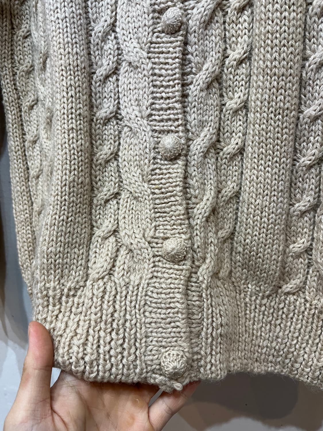 AIR SECTION JPN 모리걸 아플리케 퓨어울 케이블 가디건  상품이미지5