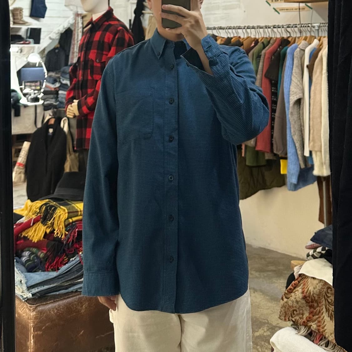 (착용컷) L.L.Bean 하운즈투스 체크 셔츠 (남성용 100) 상품이미지3