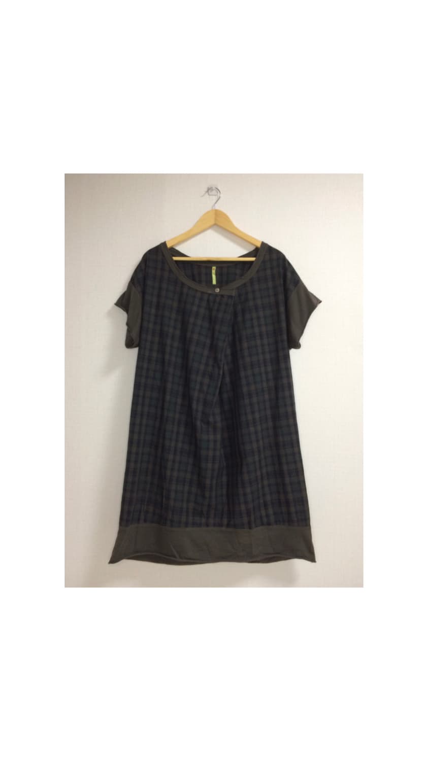 frapbois 차콜 브라운 체크 튜닉 원피스 상품이미지1